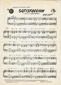 The Rolling Stones • (I Can't Get No) Satisfaction • original sheet music from 1965, Spain