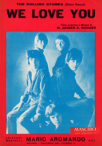 The Rolling Stones • We Love You • original sheet music from 1967, Italy The Rolling Stones • We Love You • original sheet music from 1967, Italy