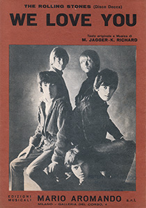 The Rolling Stones • We Love You • original sheet music from 1967, Italy