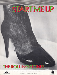 The Rolling Stones • Start Me Up • original sheet music from 1981, USA The Rolling Stones • Start Me Up • original sheet music from 1981, USA
