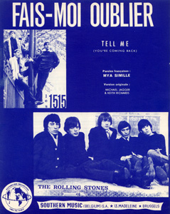 The Rolling Stones • Tell Me (You're Coming Back) • original sheet music from 1964, Belgium