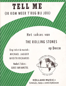 The Rolling Stones • Tell Me (You're Coming Back) • original sheet music from 1964, Holland