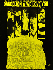 The Rolling Stones • Dandelion • original sheet music from 1967, USA The Rolling Stones • Dandelion • original sheet music from 1967, USA