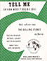 The Rolling Stones • Tell Me (You're Coming Back) • original sheet music from 1964, Holland